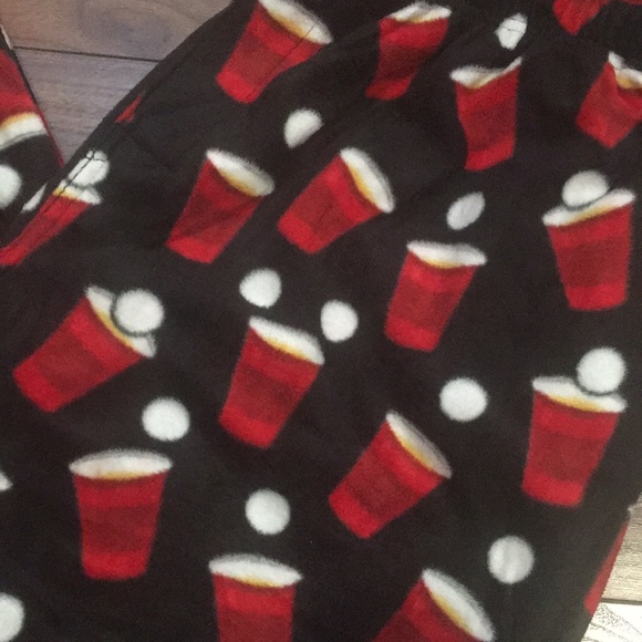 BOTTOMS OUT Men’s Beer Pong Soft & Comfy Fleece Lounge PJ Bottom Pants - Picture 3 of 8